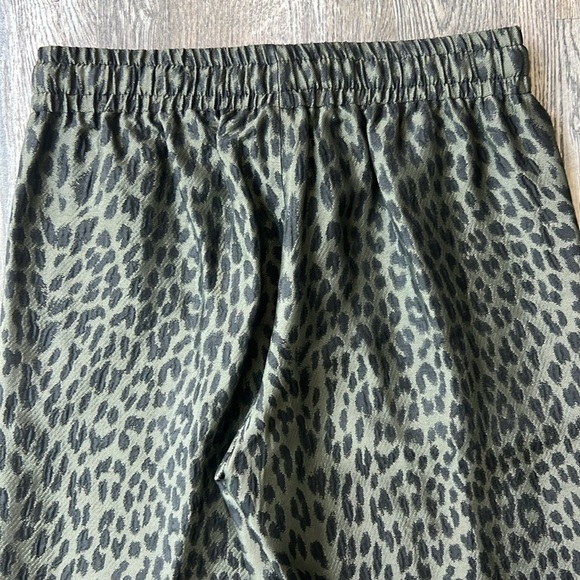 Zadig and Voltaire Pants Green Pomy Leopard Print Pants Size 4 Pull On Style - Picture 9 of 11